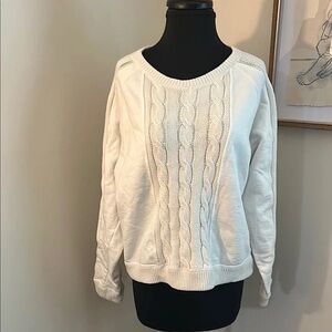 Tuckernuck Sport Cable Knit Reid Sweatshirt, White, Size S